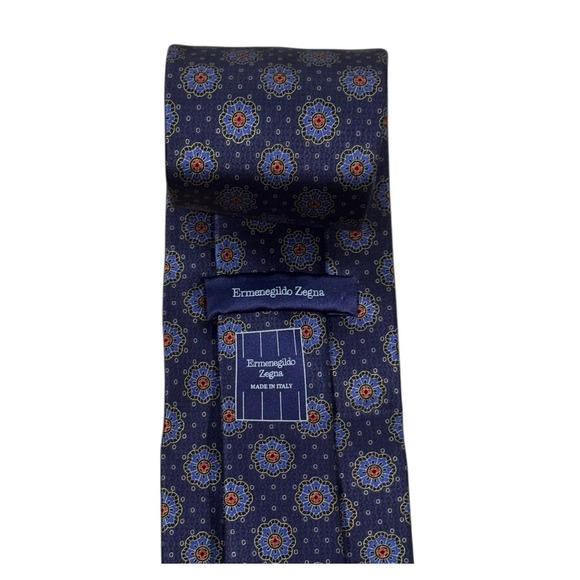 Ermenegildo Zegna Mens Exclusive Tie Purple Floral Satin Silk 3.5